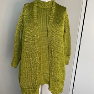 Chicos traveler sweater set lime green versatile